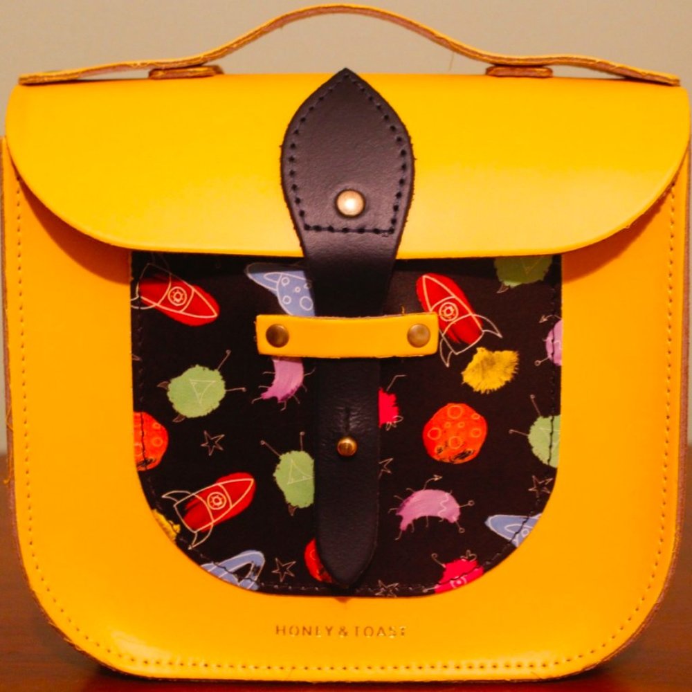 Honey&Toast Kids Space Print Yellow Backpack Purse